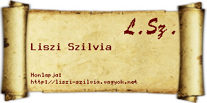 Liszi Szilvia névjegykártya